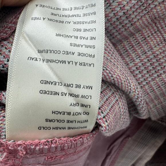 Free People Sevi Plaid Mini Dress Puff Sleeve Grey and Pink Combo Size L NWOT - Picture 11 of 12